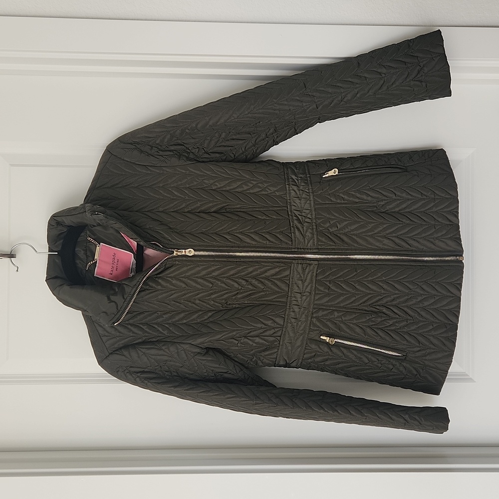 Kate Spade Army Green Quilted Jacket